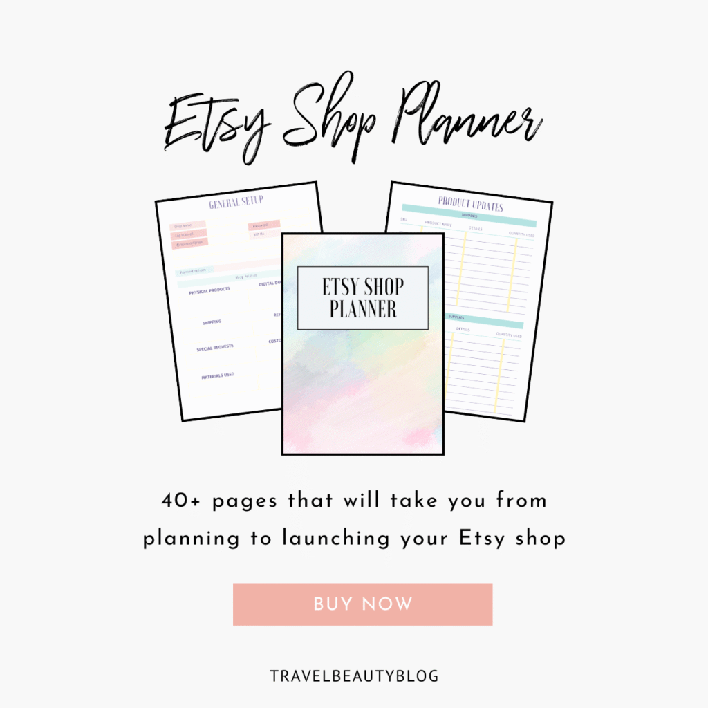 Etsy Shop Planner - TravelBeautyBlog