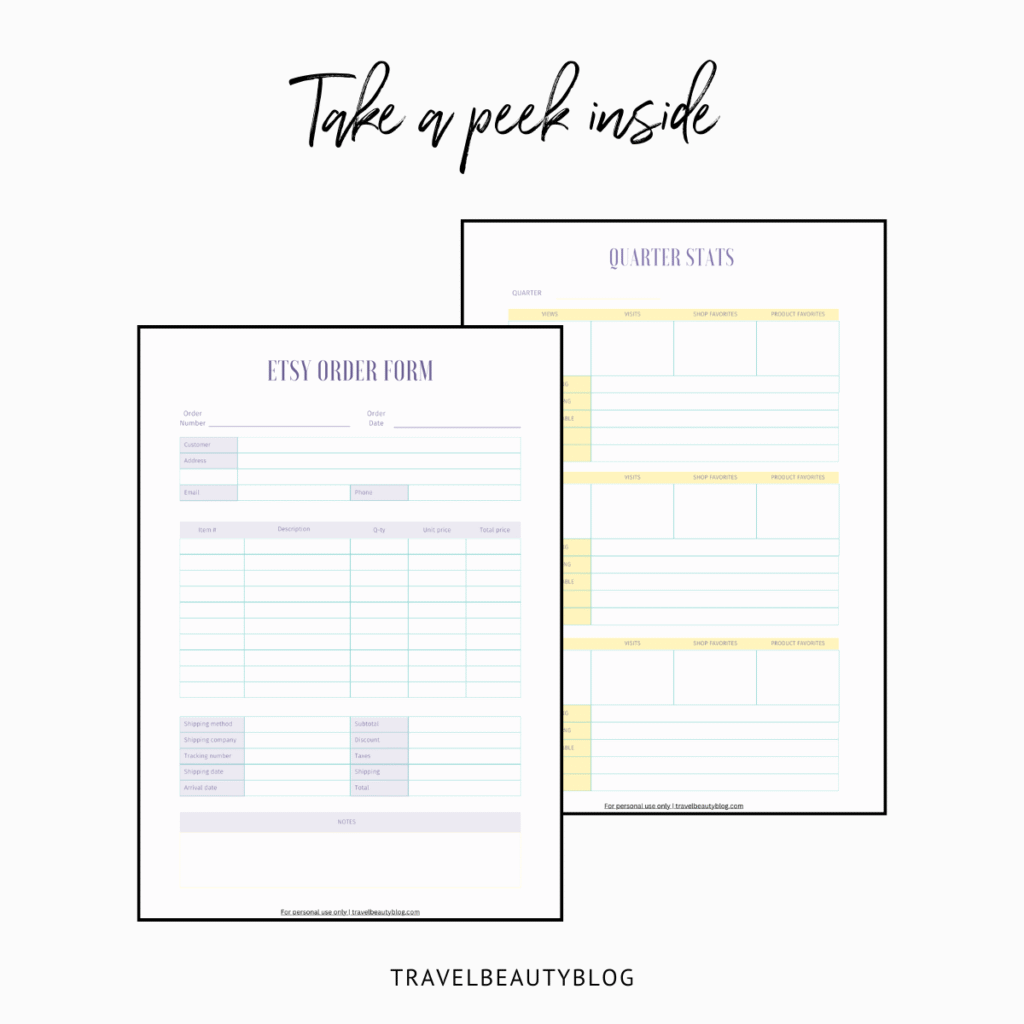 Etsy Shop Planner - TravelBeautyBlog