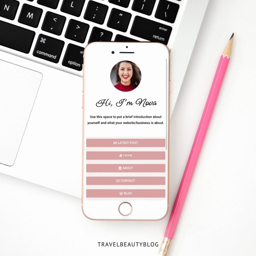 Noa Instagram Link In Bio Template - TravelBeautyBlog