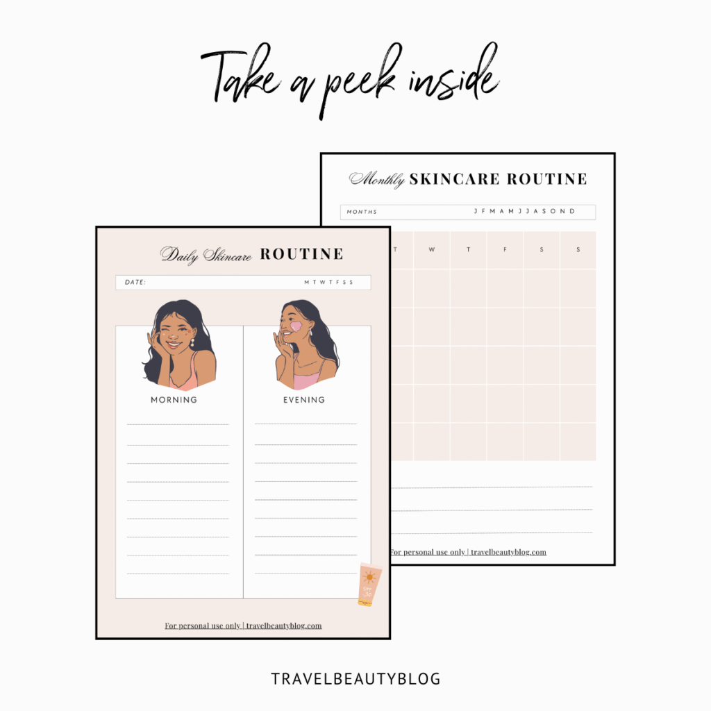 Skincare Routine Planner and Journal - TravelBeautyBlog