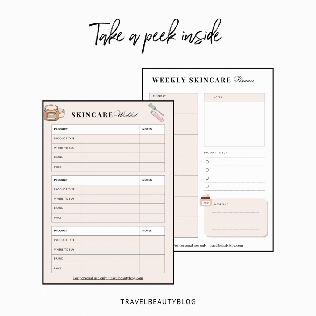 Skincare Routine Planner and Journal - TravelBeautyBlog